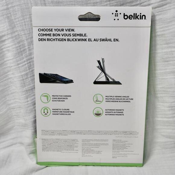 Belkin iPad Air Case Folding Folio Grey Mag Close NEW - Picture 2 of 2